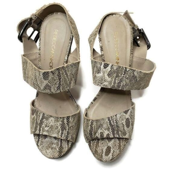 Rebecca Minkoff Women's Snake Print strappy Wedge Sandals Size 7 - Picture 3 of 16